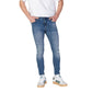 Blue Cotton Skinny Jeans