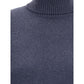 Blue Fleece Wool Turtleneck