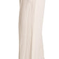 White High Waist Pleated Straight Formal Trouser Pants