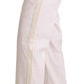 Linen White High Waist Straight Formal Trouser Pants