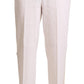 Linen White High Waist Straight Formal Trouser Pants