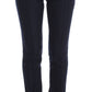 Blue Virgin Wool Slim Fit Casual Pants