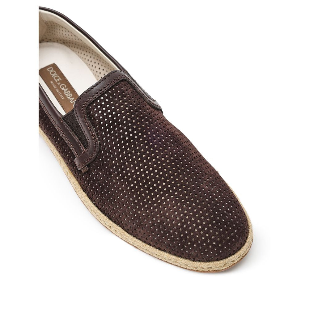 Brown Suede Leather Espadrilles