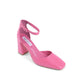 Pink Artificial Leather High Heel Pumps