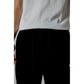 Black Polyester Casual Pants