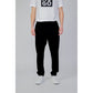 Black Polyester Casual Pants