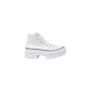 White Fabric Chunky Sneakers