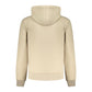 Beige Polyester Men Sweater with Hood