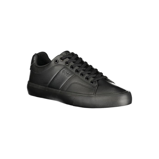 Black Polyester Men Sneaker