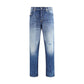 Blue Cotton Slim Fit Jeans