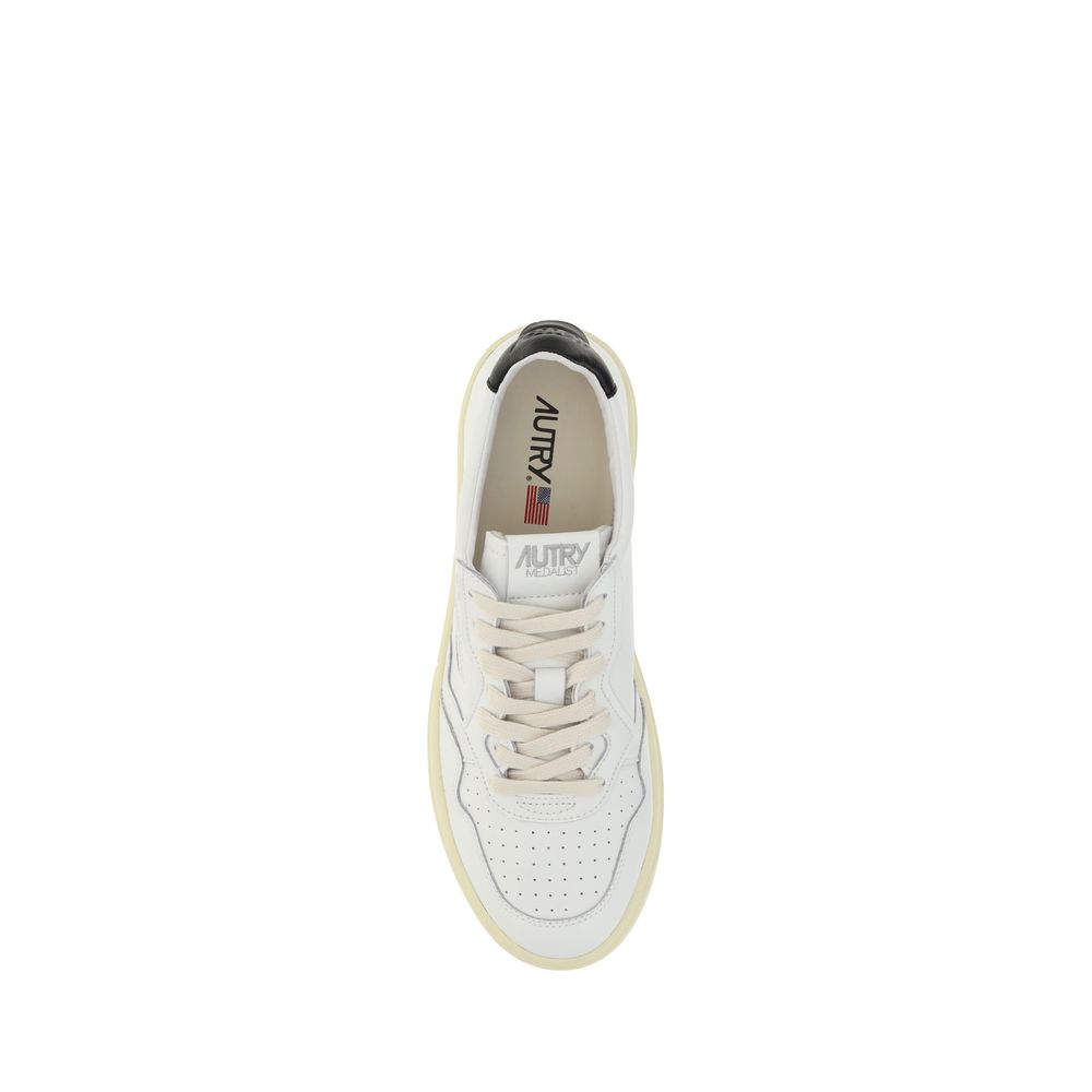 White Calf Leather Bos Taurus Sneakers
