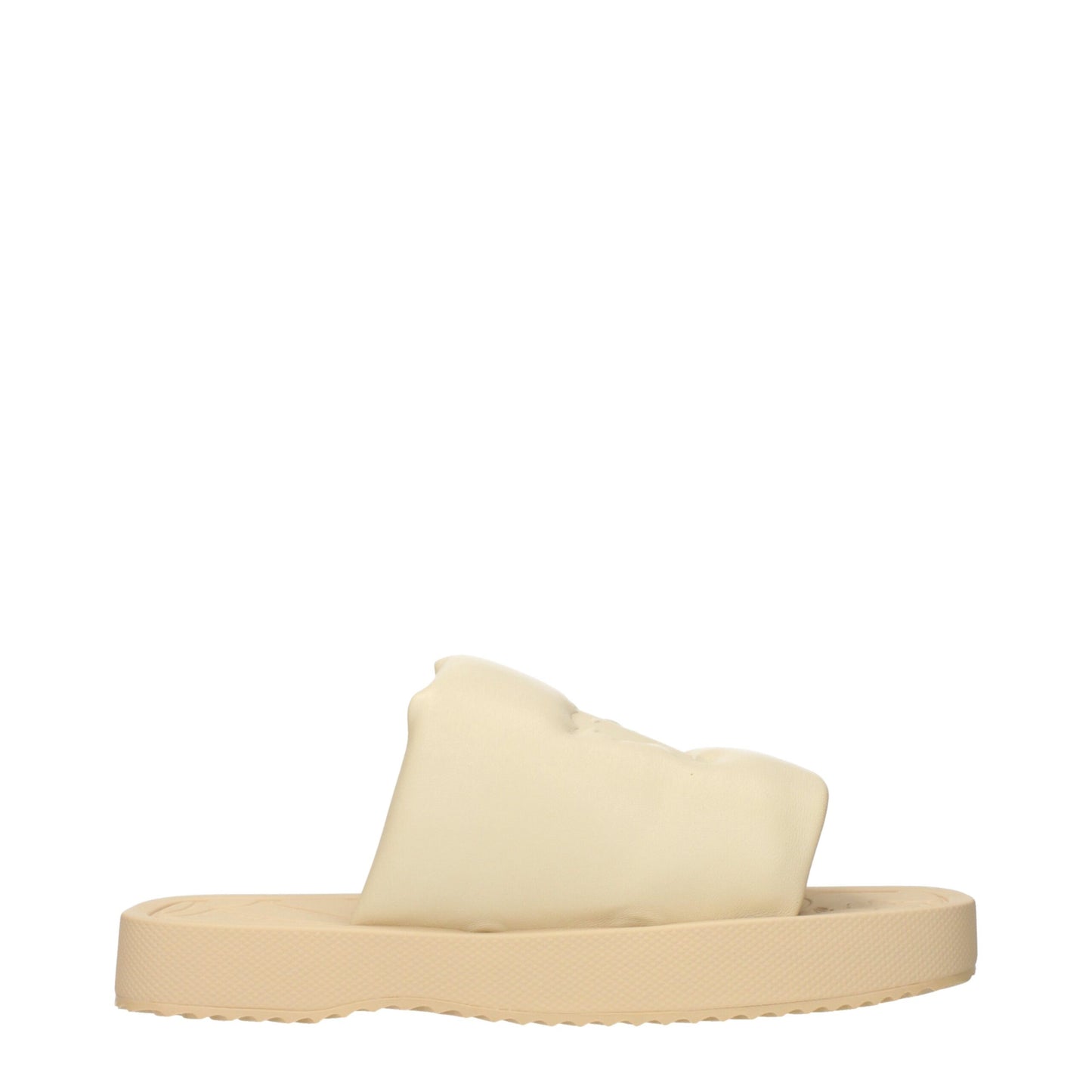 Beige Leather Slippers