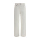 White Cotton Straight-Leg Jeans