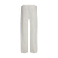 White Cotton Straight-Leg Jeans