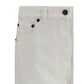 White Cotton Straight-Leg Jeans