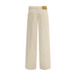 Beige Cotton Casual Pants