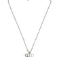 Silver Tone Brass Chain Crown Crystal Pendant  Necklace