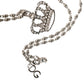 Silver Tone Brass Chain Crown Crystal Pendant  Necklace
