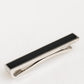 Silver Tone Brass Logo Branded Men Accessory Tie Clip Bar