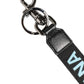 Black Blue Logo Polyester Brass Holder Keychain Keyring