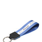 White Blue Logo Polyester PVC Holder Keychain Keyring