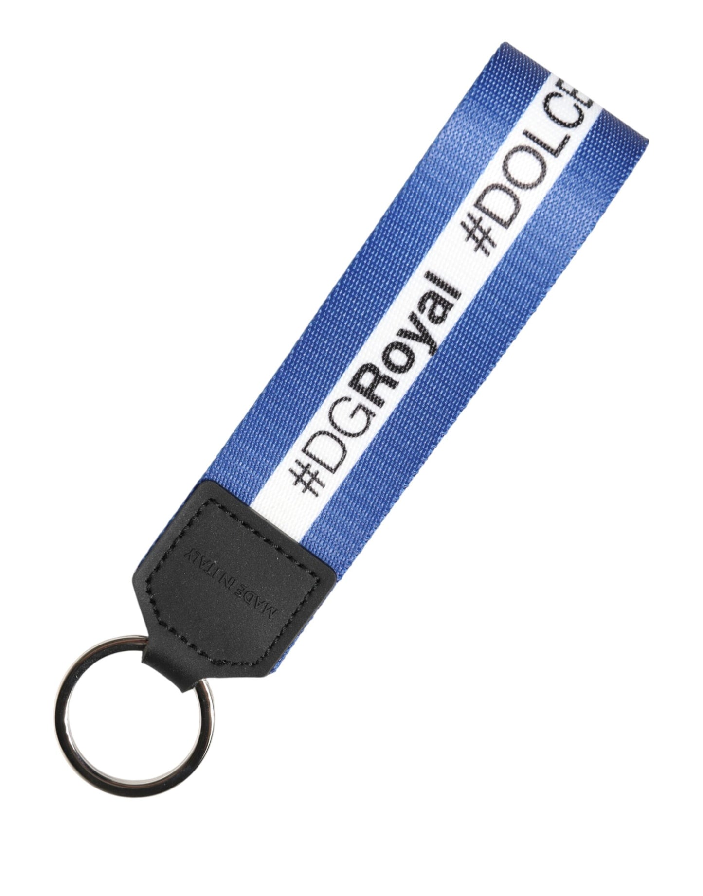 White Blue Logo Polyester PVC Holder Keychain Keyring