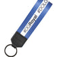 White Blue Logo Polyester PVC Holder Keychain Keyring