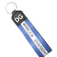 White Blue Logo Polyester PVC Holder Keychain Keyring