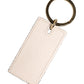 White Calf Leather D&G Logo Metal Ring Keychain Keyring