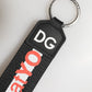 Black Logo Polyester Silver Brass Holder Keychain Keyring
