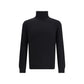 Black Merino Wool Turtleneck