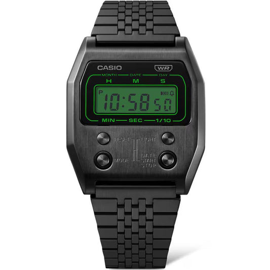Black Stainless Steel Digital Watch