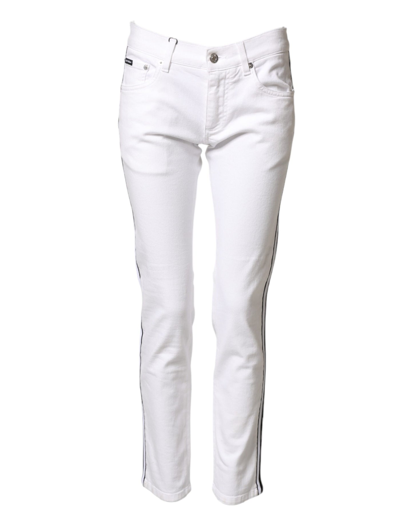 White Cotton Stretch Skinny Men Denim Jeans