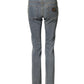 Blue Two Tone Cotton Men Skinny Denim Jeans