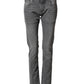 Gray Cotton Mid Waist Skinny Denim Jeans