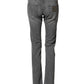 Gray Cotton Mid Waist Skinny Denim Jeans