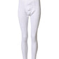 White Cotton Mid Waist Tights Leggings Pants