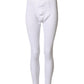 White Cotton Mid Waist Tights Leggings Pants