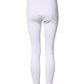 White Cotton Mid Waist Tights Leggings Pants