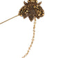 Gold Tone Brass Bee Embellished Chain Lapel Pin Brooch