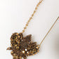 Gold Tone Brass Bee Embellished Chain Lapel Pin Brooch