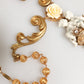 Gold Ceramic Crystal Cherub Baroque Pendant Necklace