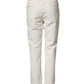White Cotton Straight Chino Trouser Pants