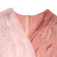 Pink Silk Tulle Long Sleeve V-neck Dress