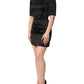 Black Embellished Short Sleeve Sheath Dress