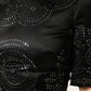 Black Embellished Short Sleeve Sheath Dress