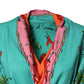 Green Printed Long Sleeve Wrap Coat Dress