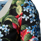 Black Floral Print Viscose Sheath Midi Dress