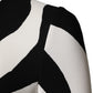 Black White Zebra Viscose Sheath Midi Dress