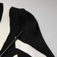 Black White Zebra Viscose Sheath Midi Dress